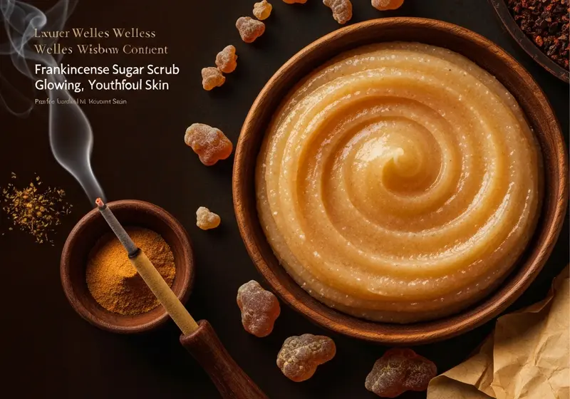 frankincense sugar scrub for glowing youthful skin