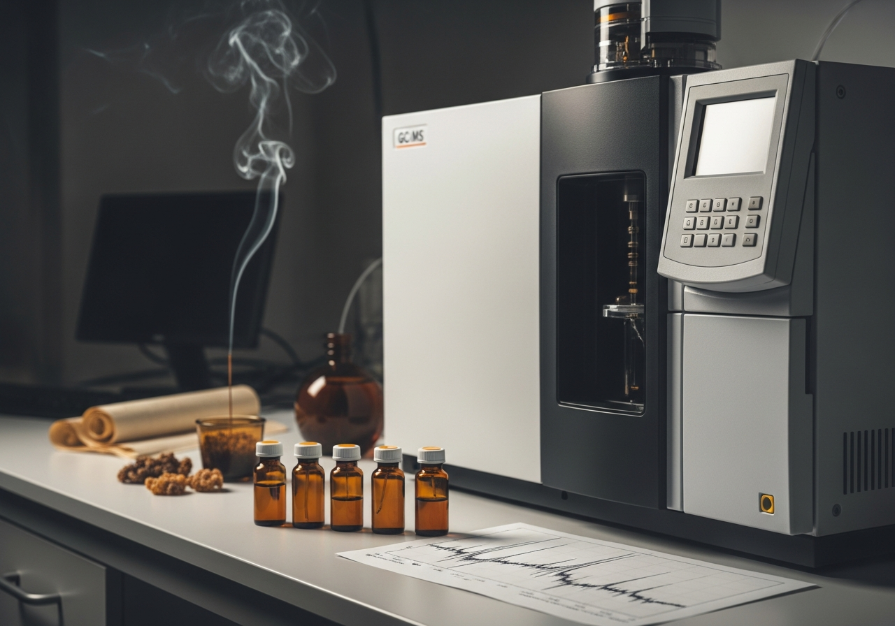 GC/MS laboratory analysis of frankincense essential oil samples